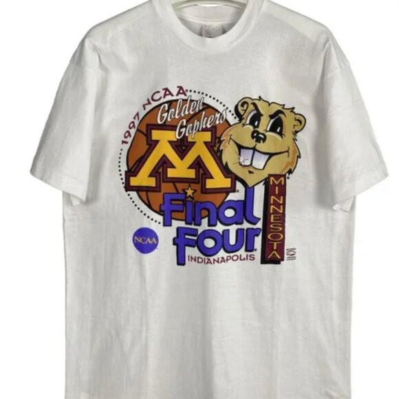 Vintage Style 1997 Minnesota Golden Gophers basketball Final Four Shirt tee - Picture 2 of 2